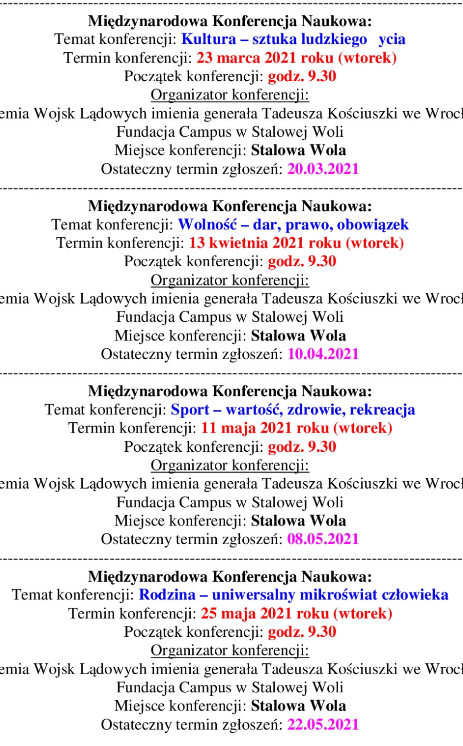 Konferencje część II